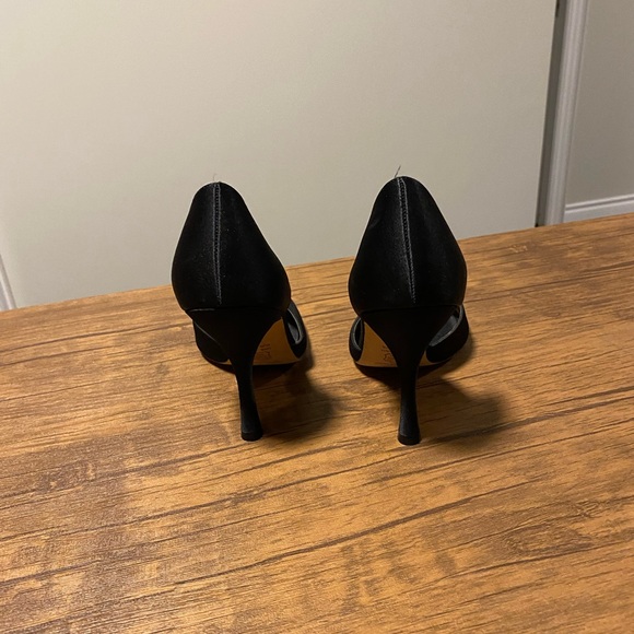 SALE  Black Satin Open Towed Shoes by Nina - Picture 7 of 10